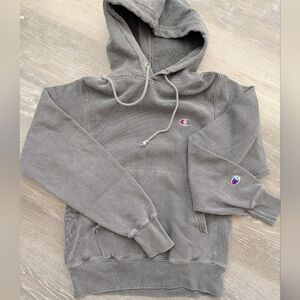 Champion Gray Pullover Hoodie with Logos